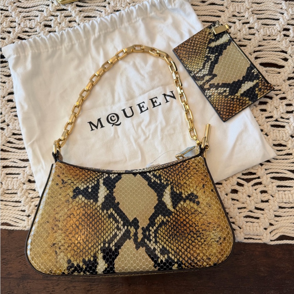 Alexander McQueen Python-Embossed Leather T-Bar M… - image 4